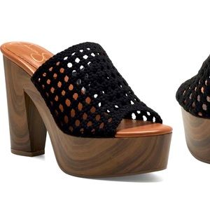 Jessica Simpson Shelbie Platform Slide Black Sandal Size 8.5